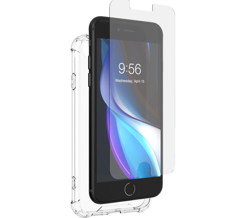 DEFENCE iPhone 8 / SE Case & Screen Protector Bundle - Clear, Clear