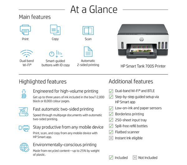 HP Smart Tank 7005 All-in-One Wireless Inkjet Printer image number 4