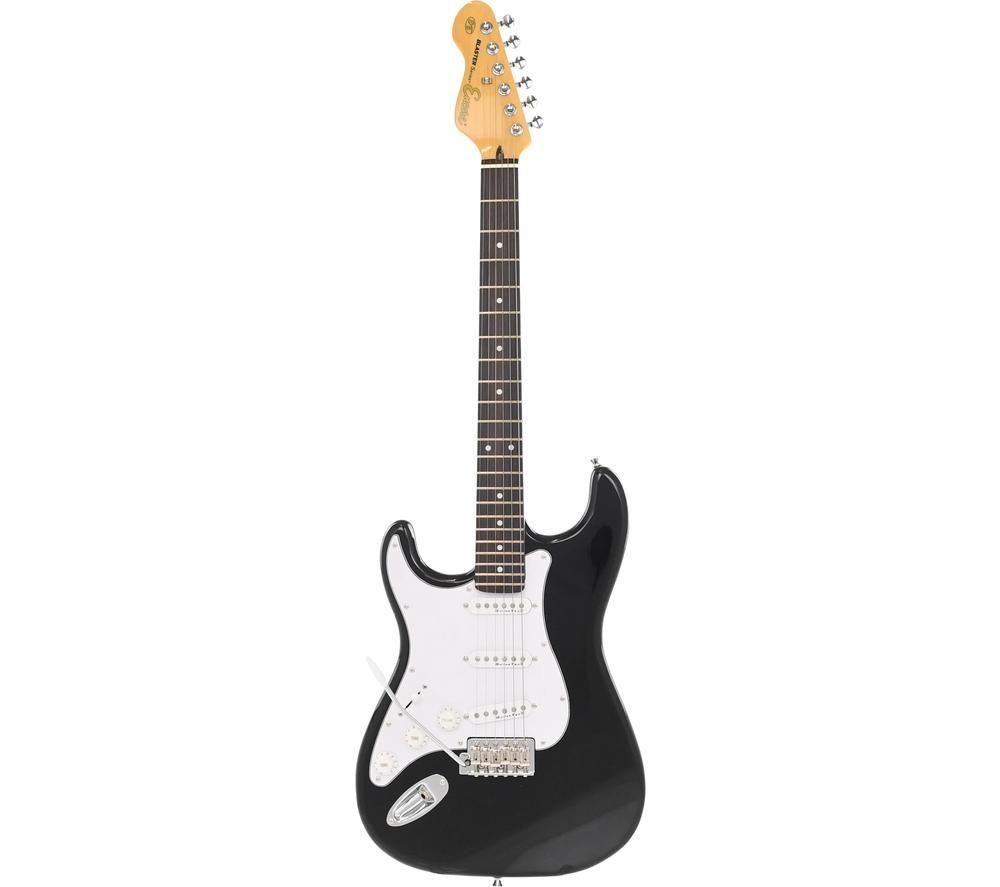 ENCORE Blaster Series E6 Left-Handed Electric Guitar - Black, Black
