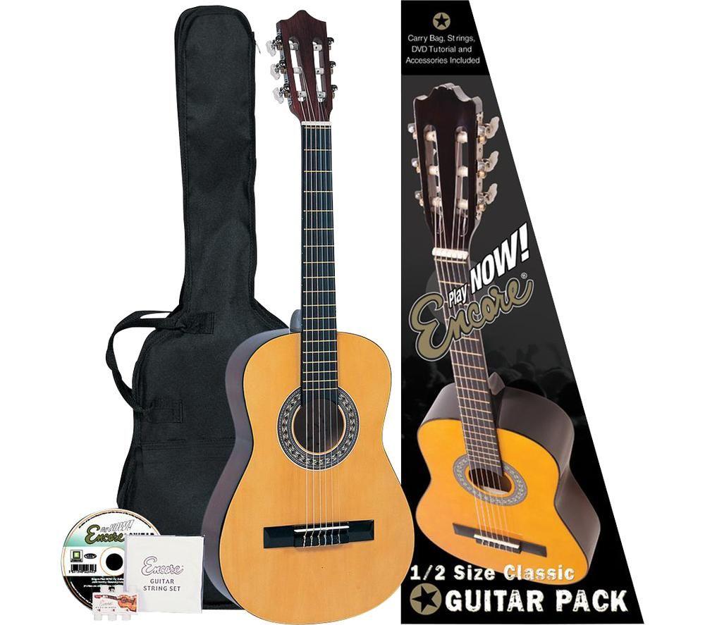 Encore Enc12oft Acoustic Guitar Bundle - Natural, Brown