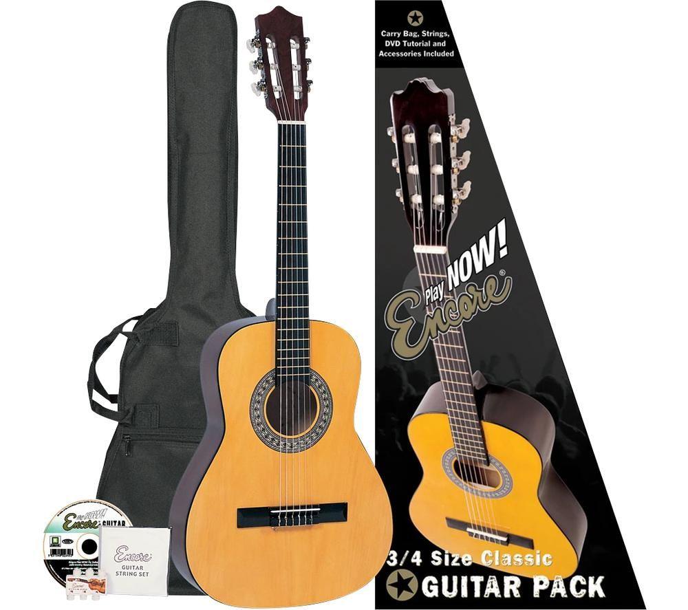 Encore Enc34oft Classical Guitar - Natural, Yellow