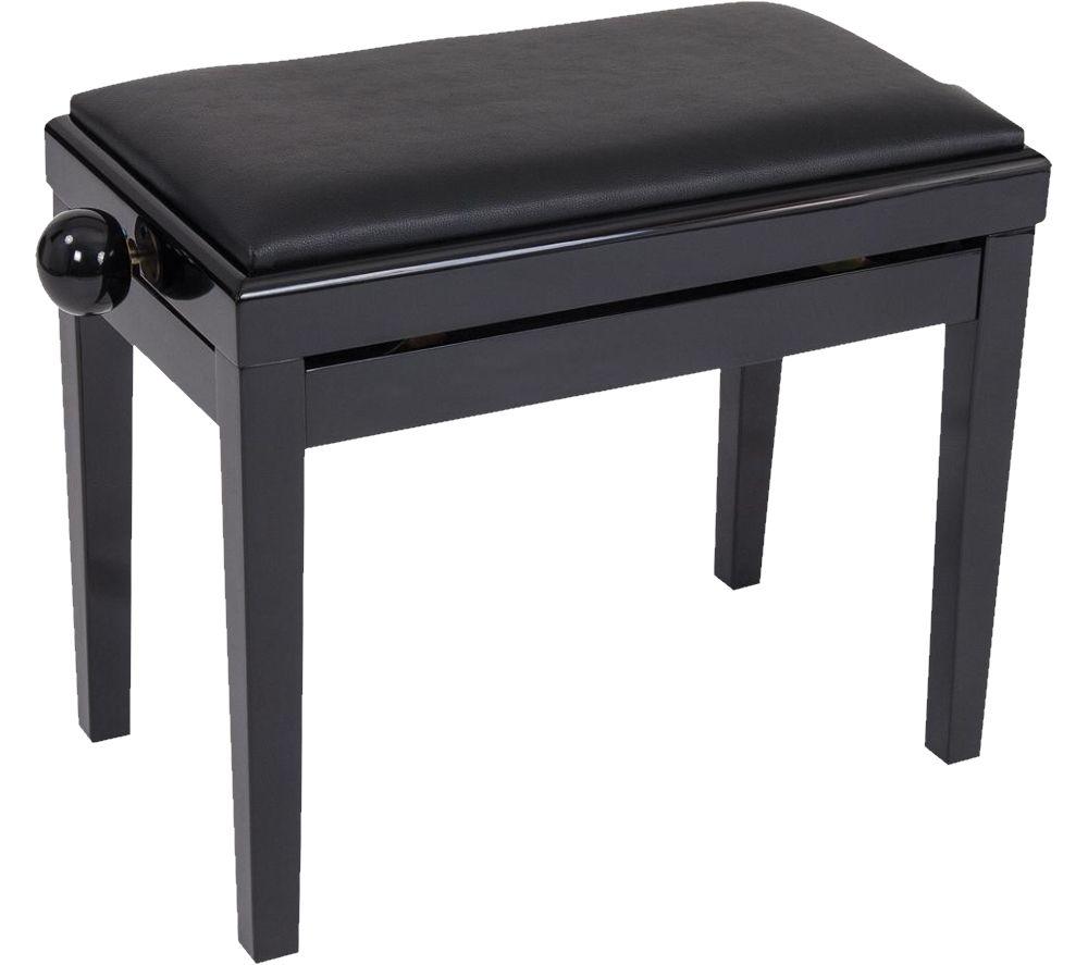 KINSMAN KPB03BK Piano Bench - Satin Black, Black
