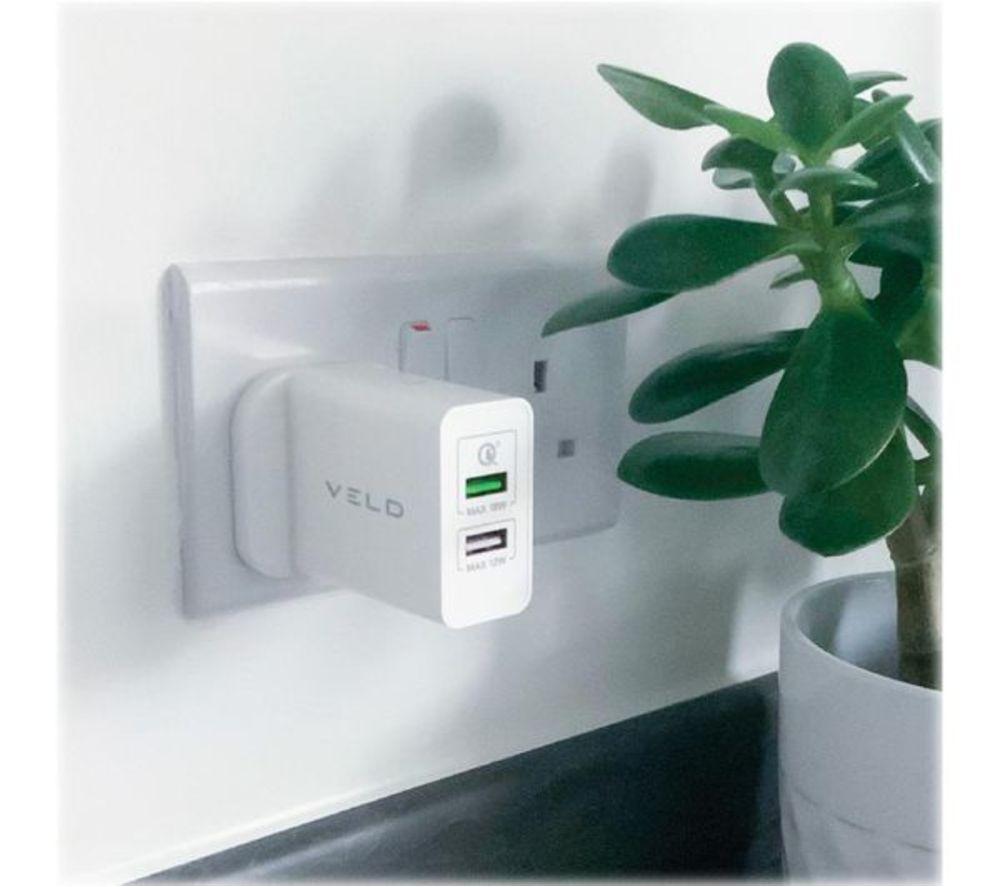 VELD VH30CW Super Fast 2-Port 30 W Wall Charger - White image number 2 of 9