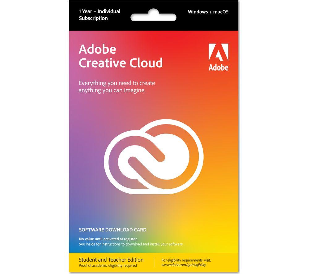 Image of ADOBE Creative Cloud - Student & Teacher Edition, 1 Year