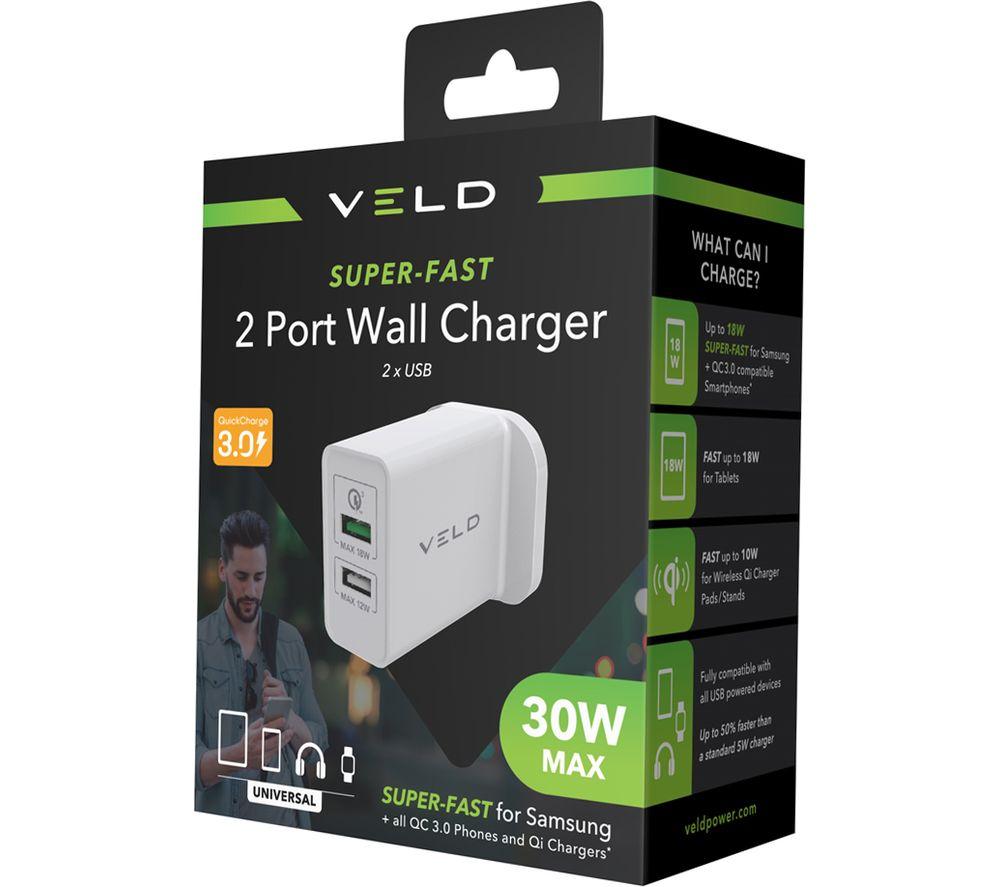 VELD VH48DW Super-Fast Dual USB Wall Charger image number 2 of 5
