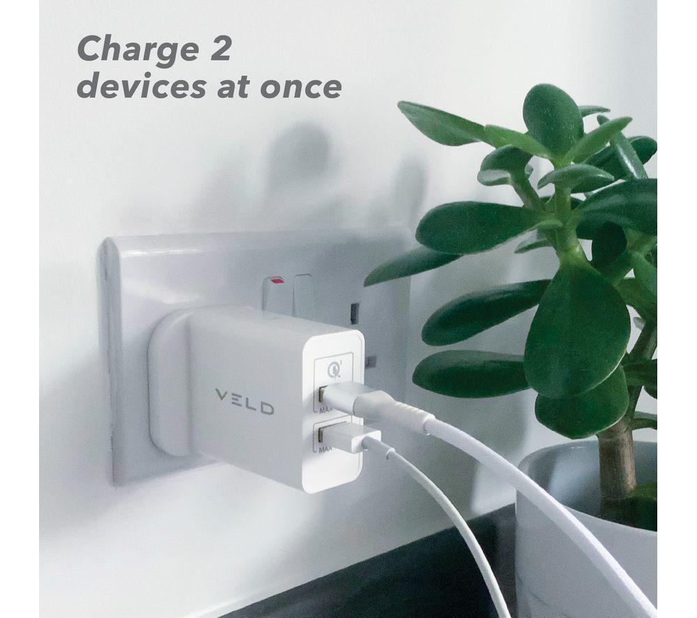 VELD VH48DW Super-Fast Dual USB Wall Charger image number 4 of 5