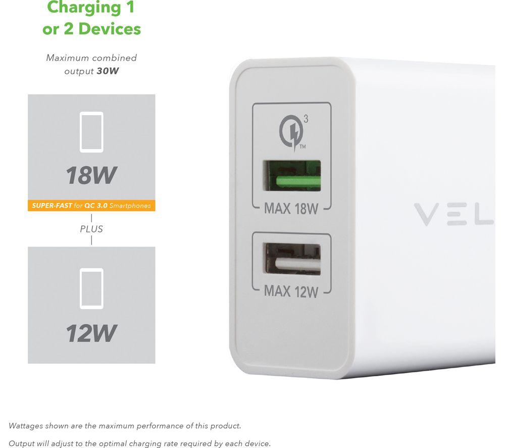 VELD VH48DW Super-Fast Dual USB Wall Charger image number 5 of 5
