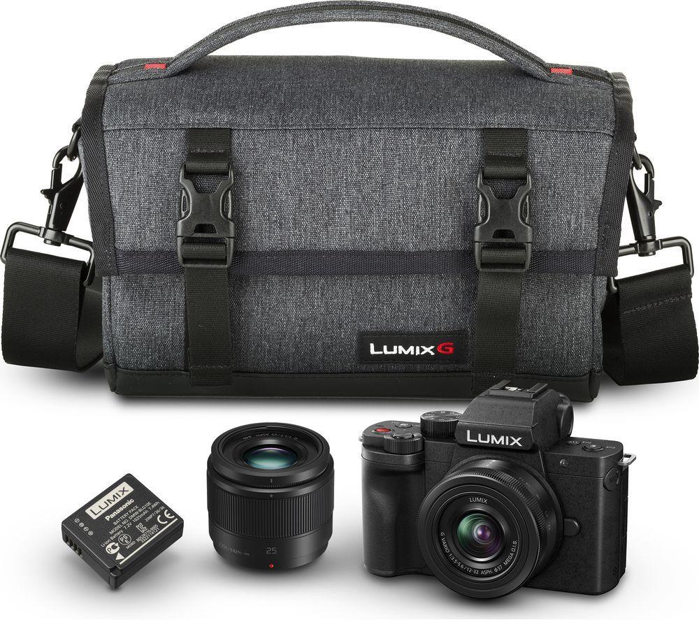Click to view product details and reviews for Panasonic Lumix Dc G100 Mirrorless Camera Travel Kit With G Vario 12 32 Mm F 35 56 Asph Mega Ois G 25 Mm F 17 Lens Black.