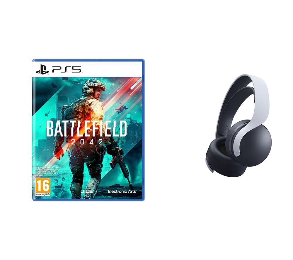Playstation Battlefield 2042 & White PULSE 3D Wireless Headset Bundle - PS5
