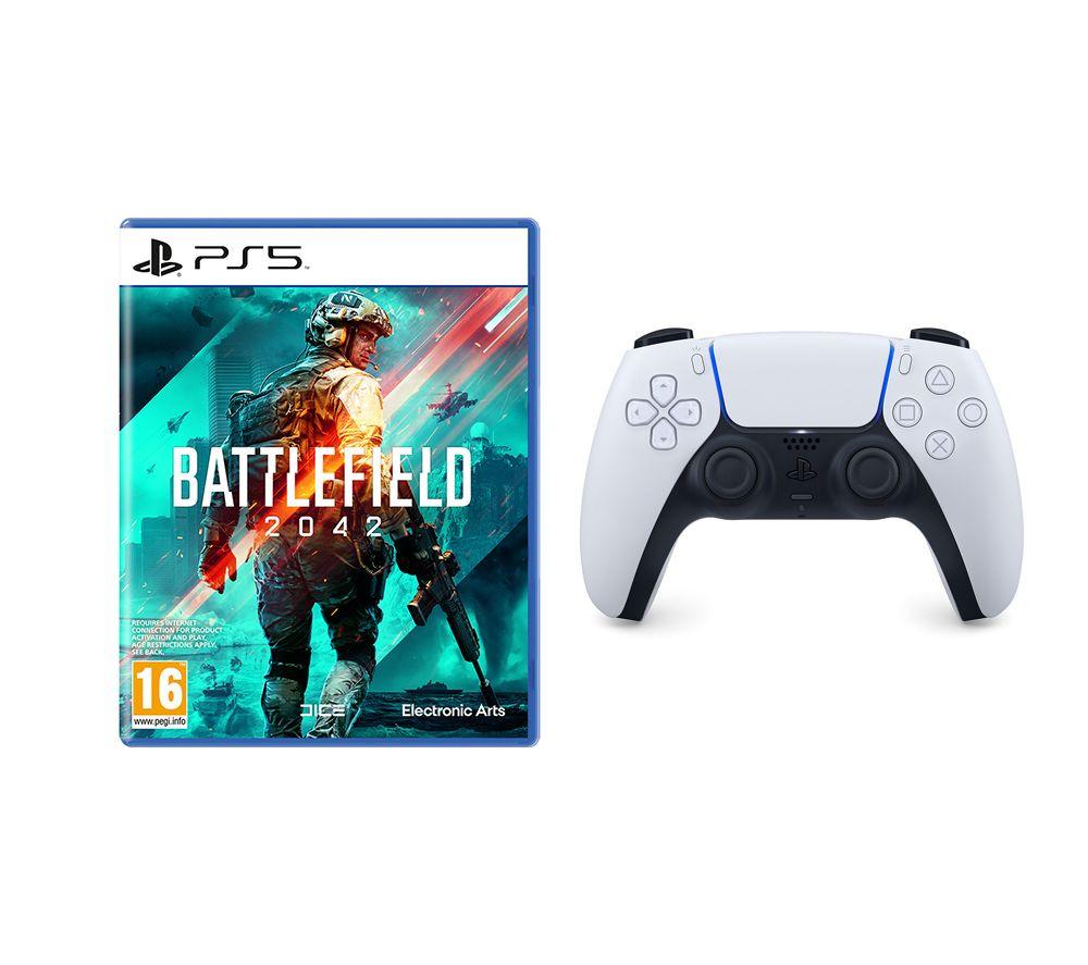Playstation Battlefield 2042 & White DualSense Wireless Controller Bundle - PS5