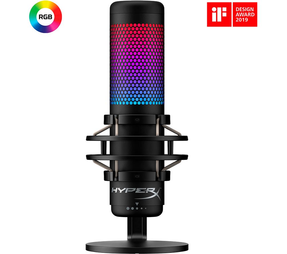 HyperX QuadCast S - USB Microphone (White-Grey) - RGB Lighting - HP Store UK