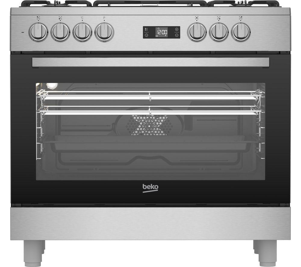 BEKO GF15320DXNS 90 cm Dual Fuel Range Cooker - Stainless Steel, Stainless Steel