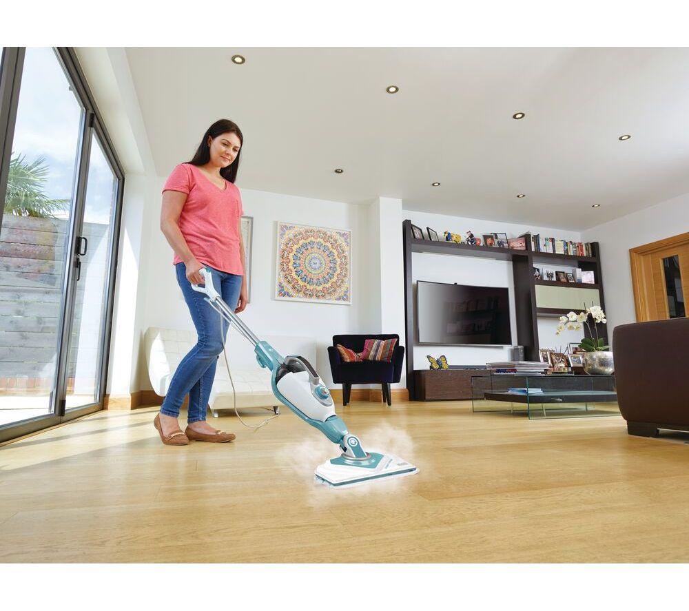 Buy BLACK DECKER BHSM1610DSM GB 2 in 1 Steam Mop White Blue