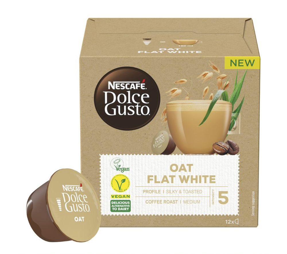 NESCAFE Dolce Gusto Plant Based Oat Flat White Coffee Pods - Pack of 12