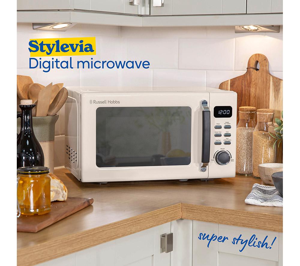 RUSSELL HOBBS Stylevia RHM2026C Compact Solo Microwave - Cream image number 4 of 9