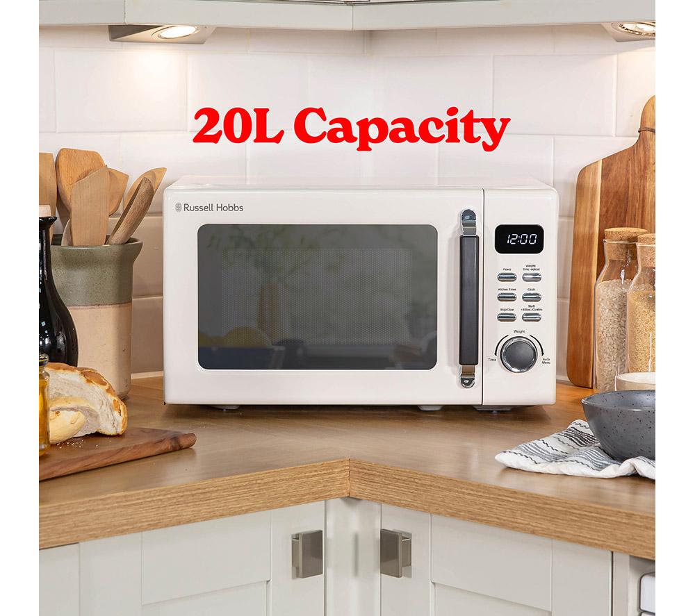 RUSSELL HOBBS Stylevia RHM2026C Compact Solo Microwave - Cream image number 6 of 9