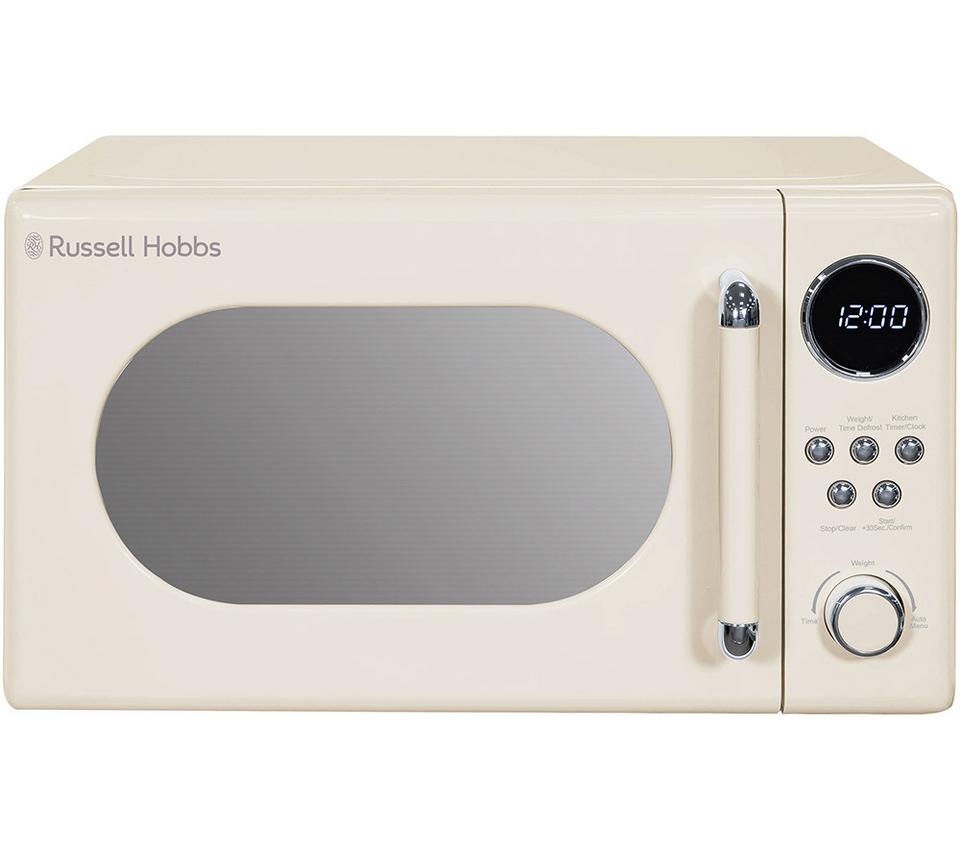 RUSSELL HOBBS Retro RHM2044C Compact Solo Microwave - Cream