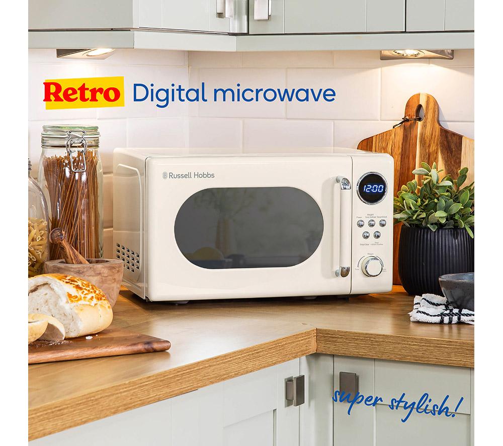 Russell Hobbs RHMD718C 17L Cream Retro Digital Microwave 