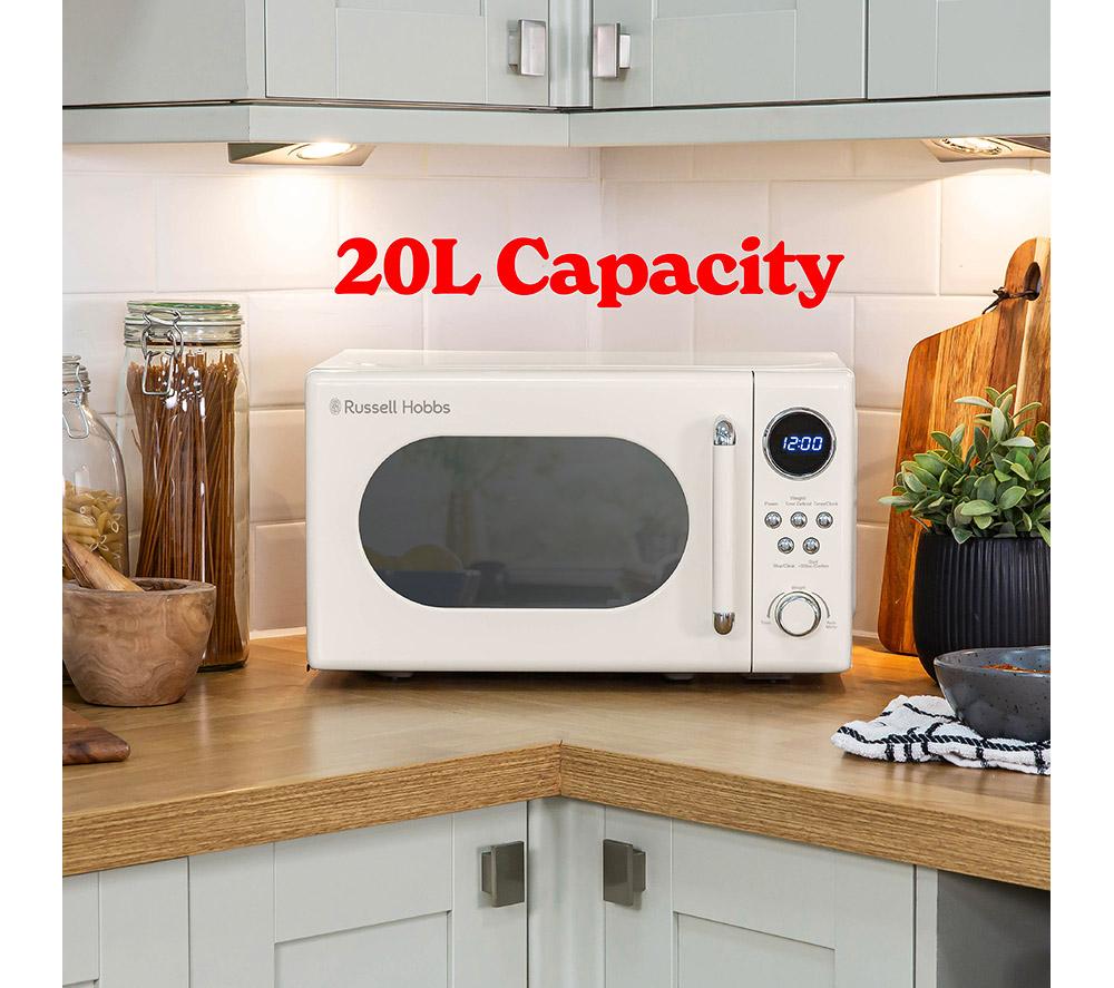 RUSSELL HOBBS Retro RHM2044C Compact Solo Microwave - Cream image number 7 of 10