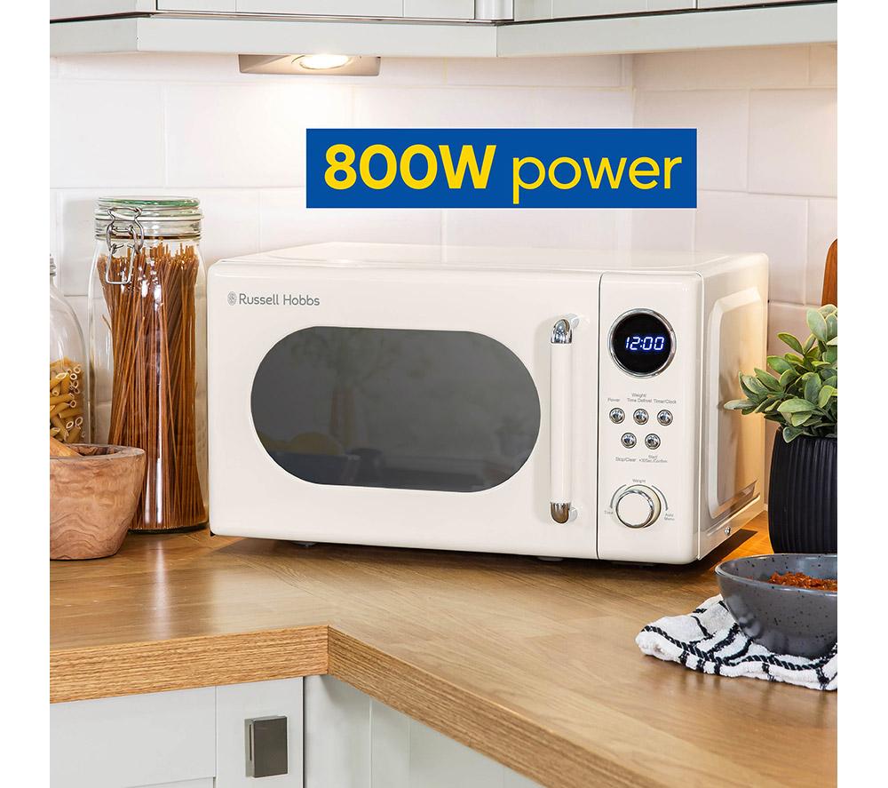RUSSELL HOBBS Retro RHM2044C Compact Solo Microwave - Cream image number 9 of 10