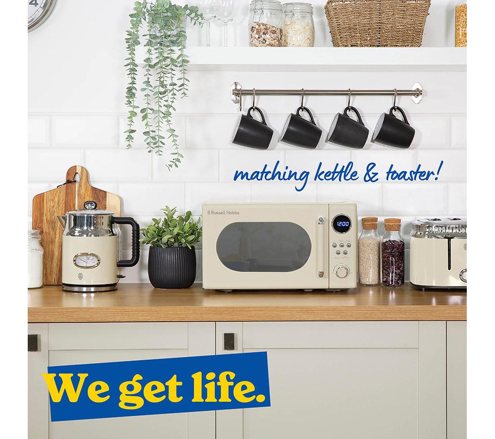 RUSSELL HOBBS Retro RHM2044C Compact Solo Microwave - Cream image number 10 of 10