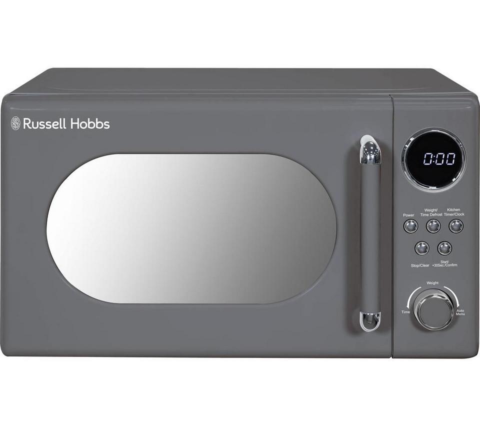 RUSSELL HOBBS Retro RHM2044G Compact Solo Microwave - Grey