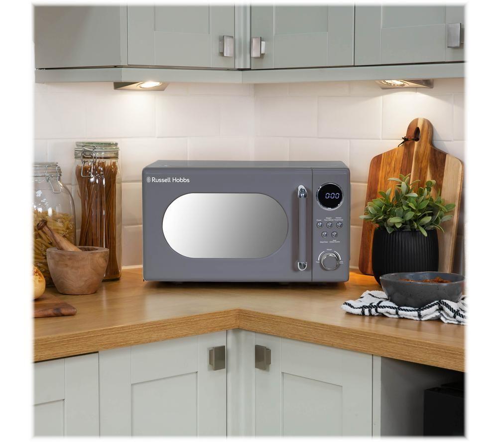 RUSSELL HOBBS Retro RHM2044G Compact Solo Microwave - Grey image number 4 of 8