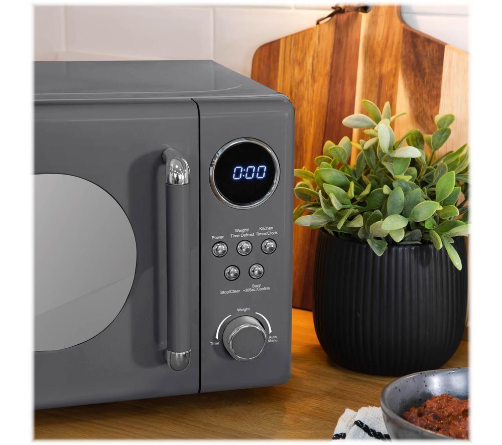 RUSSELL HOBBS Retro RHM2044G Compact Solo Microwave - Grey image number 7 of 8