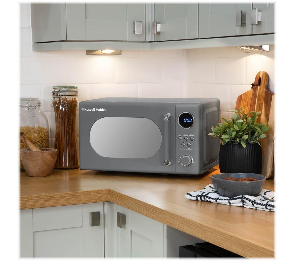 RUSSELL HOBBS Retro RHM2044G Compact Solo Microwave - Grey image number 8 of 8