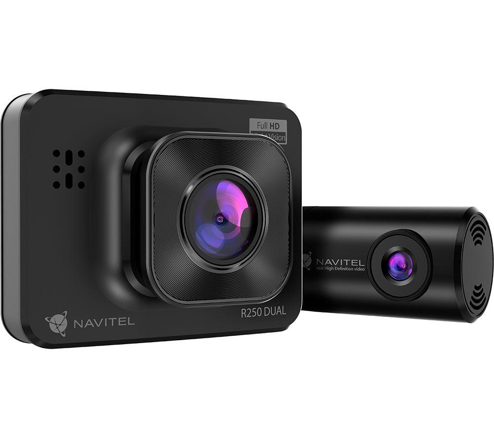 NAVITEL R250 Dual Front & Rear Dashcam | Full HD Car Dashboard Front Video Camera with Built-in Screen | Additional Rear Camera | Wide Angle, Night Vision, Impact Sensor & Parking Mode
