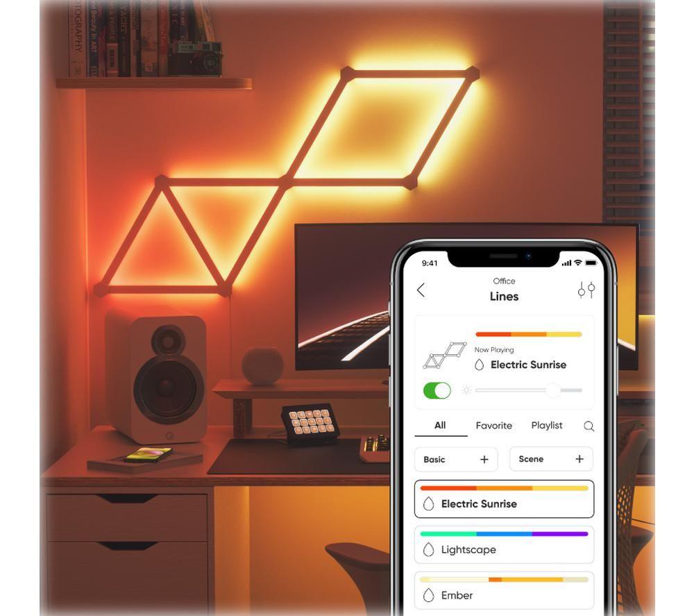 NANOLEAF Lines Smart Lights Starter Kit - Pack of 9 image number 2 of 6