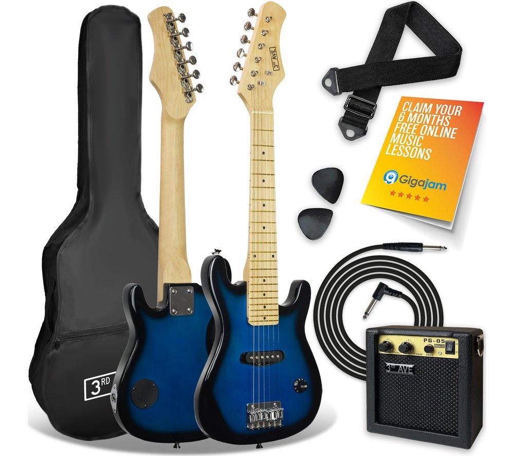 Image of 3RD AVENUE STX30BBPK Junior Electric Guitar Bundle - Blueburst, Blue,Black