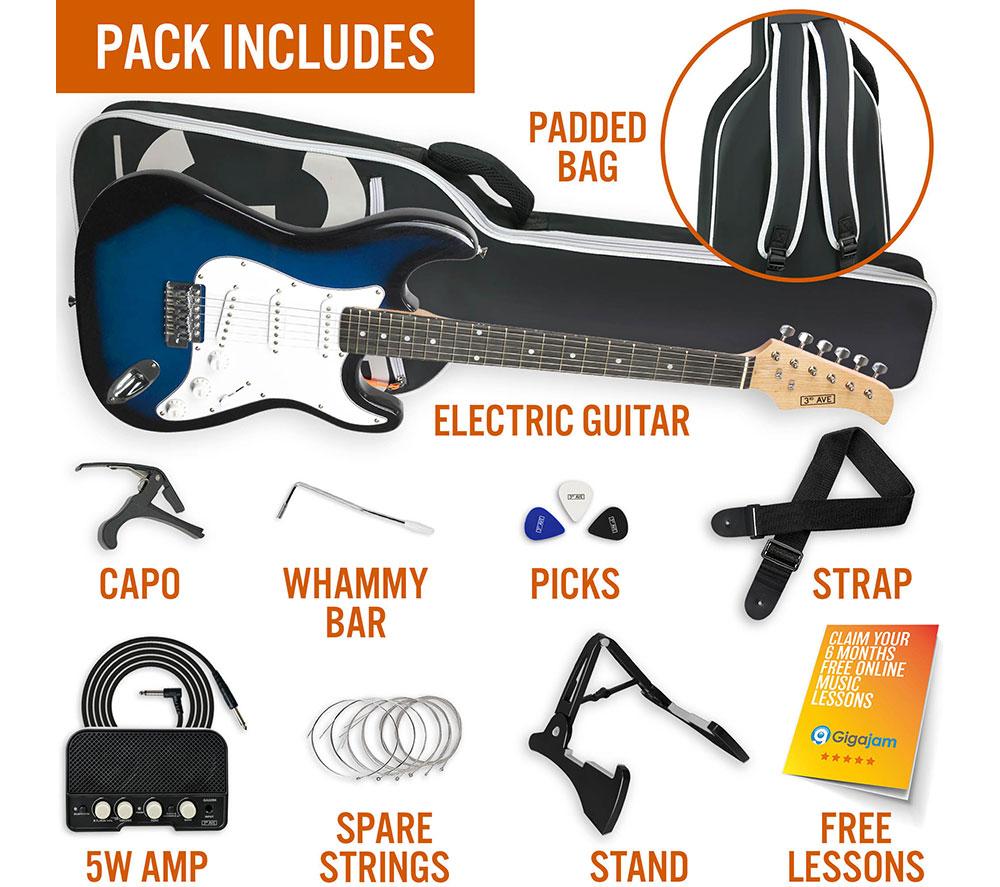3RD AVENUE XF203ABBPK Electric Guitar Bundle - Blueburst image number 3 of 6