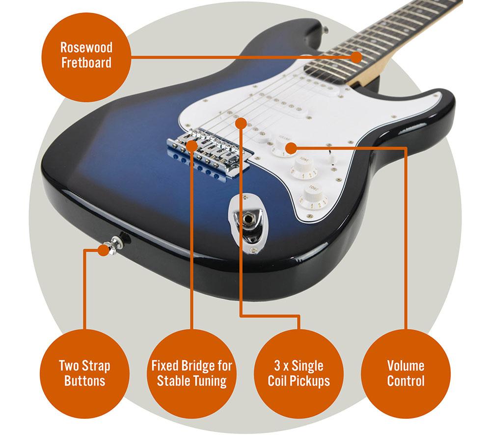 3RD AVENUE XF203ABBPK Electric Guitar Bundle - Blueburst image number 4 of 6