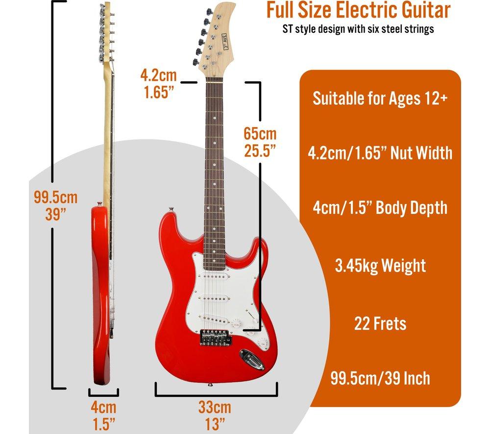 3RD AVENUE Full Size 4/4 Electric Guitar Starter Bundle - Red image number 2 of 8