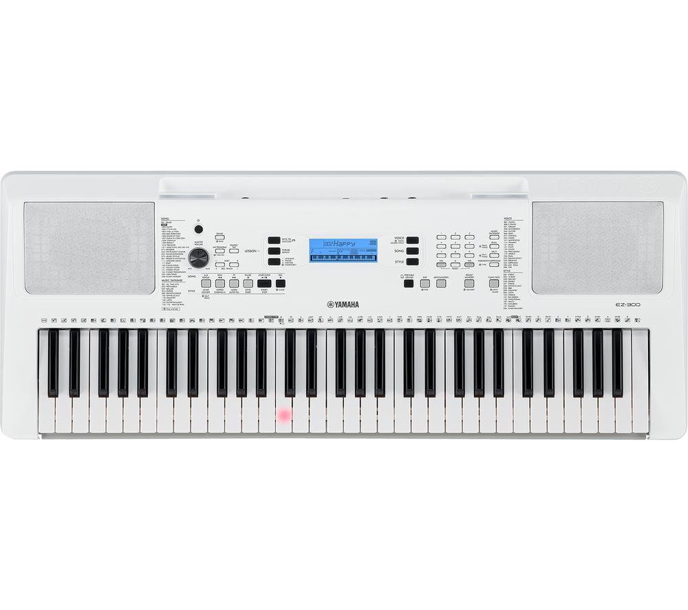 Yamaha EZ-300 Electronic Keyboard - Silver White, Silver/Grey,White