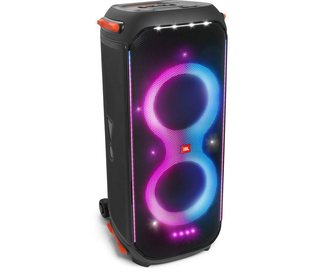 JBL PartyBox 710 Portable Indoor and Outdoor Party Speaker with Built-In Lights, IPX4 Splashproof Design, Deep Bass and Robust Wheels, in Black