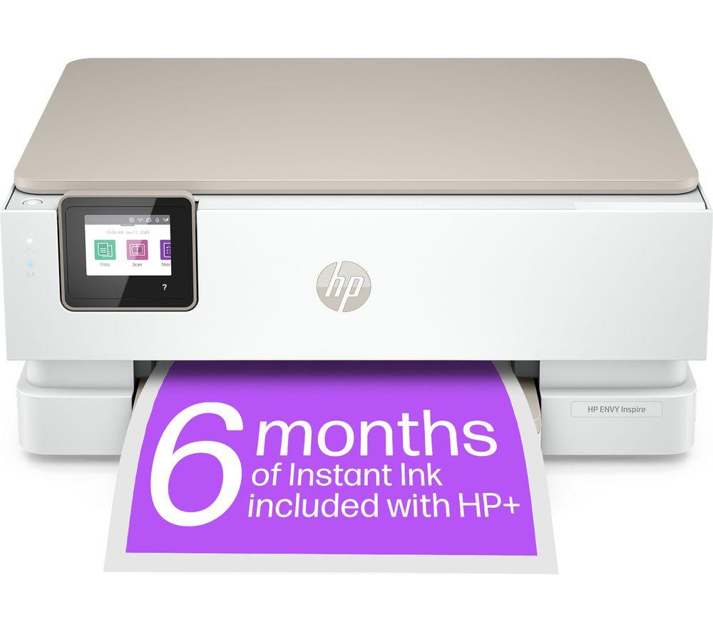 HP ENVY Inspire 7224e All-in-One Wireless Inkjet Printer with HP Plus, White,Silver/Grey