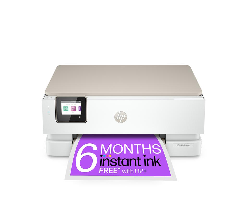 HP ENVY Inspire 7224e All-in-One Wireless Inkjet Printer with HP Plus, White,Silver/Grey