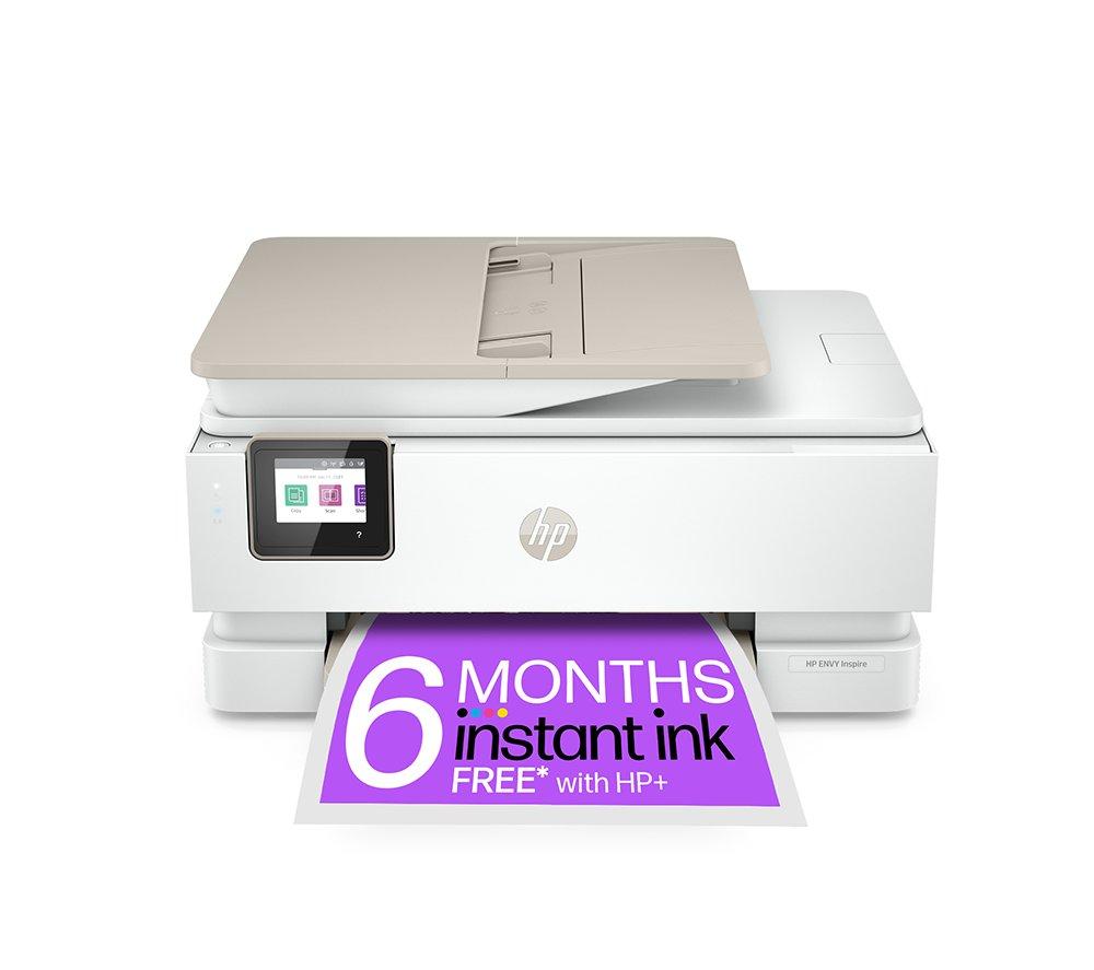 HP ENVY Inspire 7924e All-in-One Wireless Inkjet Printer with HP Plus, White,Silver/Grey