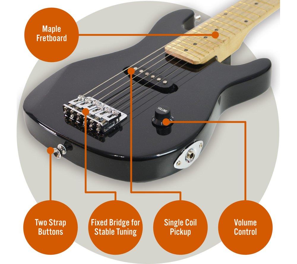 3RD AVENUE 1/4 Size Kids Electric Guitar Bundle - Black image number 4 of 9