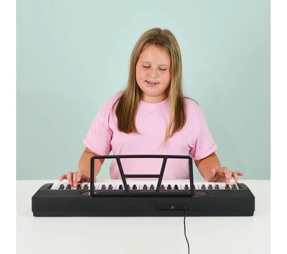 AXUS Axus 54-Key Portable Keyboard Piano & Microphone - Silver & Black image number 5 of 7