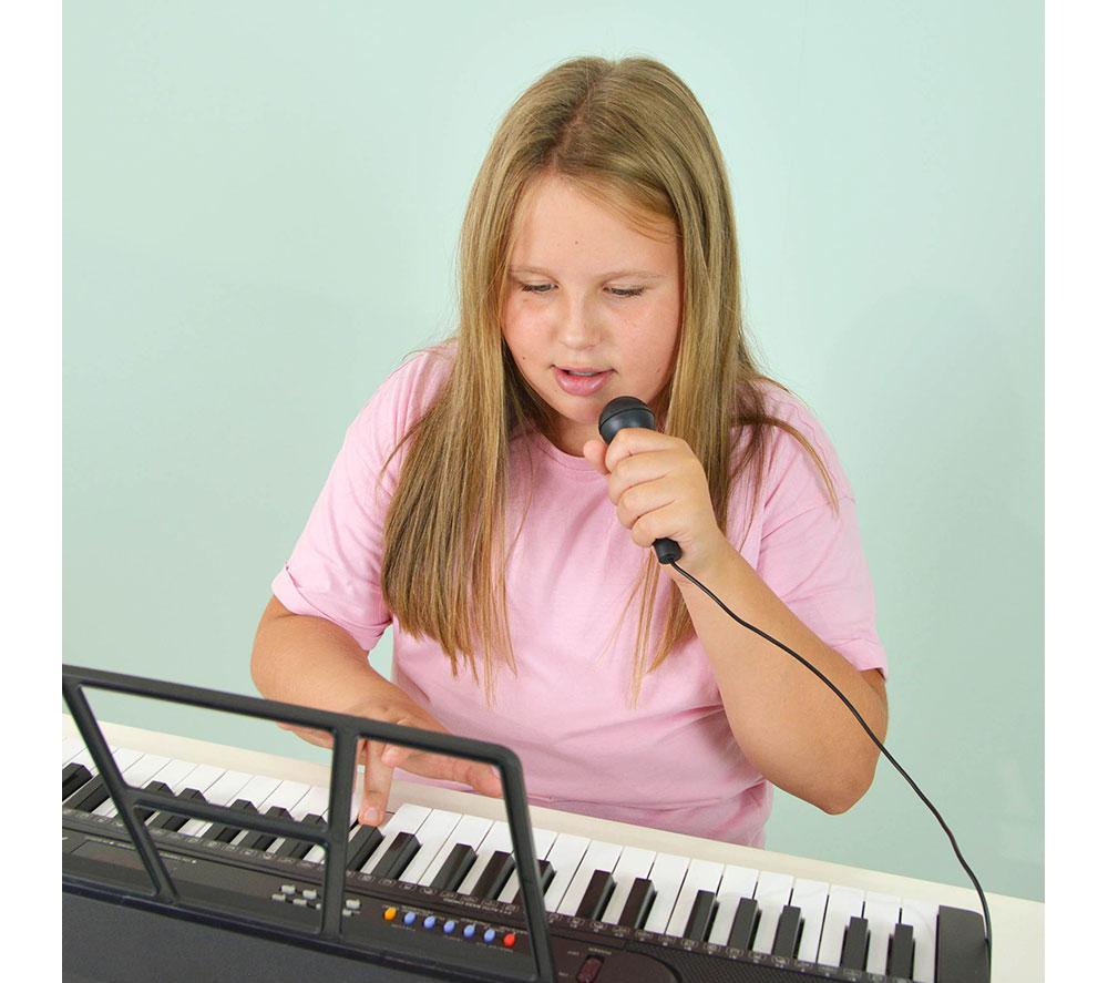 AXUS Axus 54-Key Portable Keyboard Piano & Microphone - Silver & Black image number 6 of 7