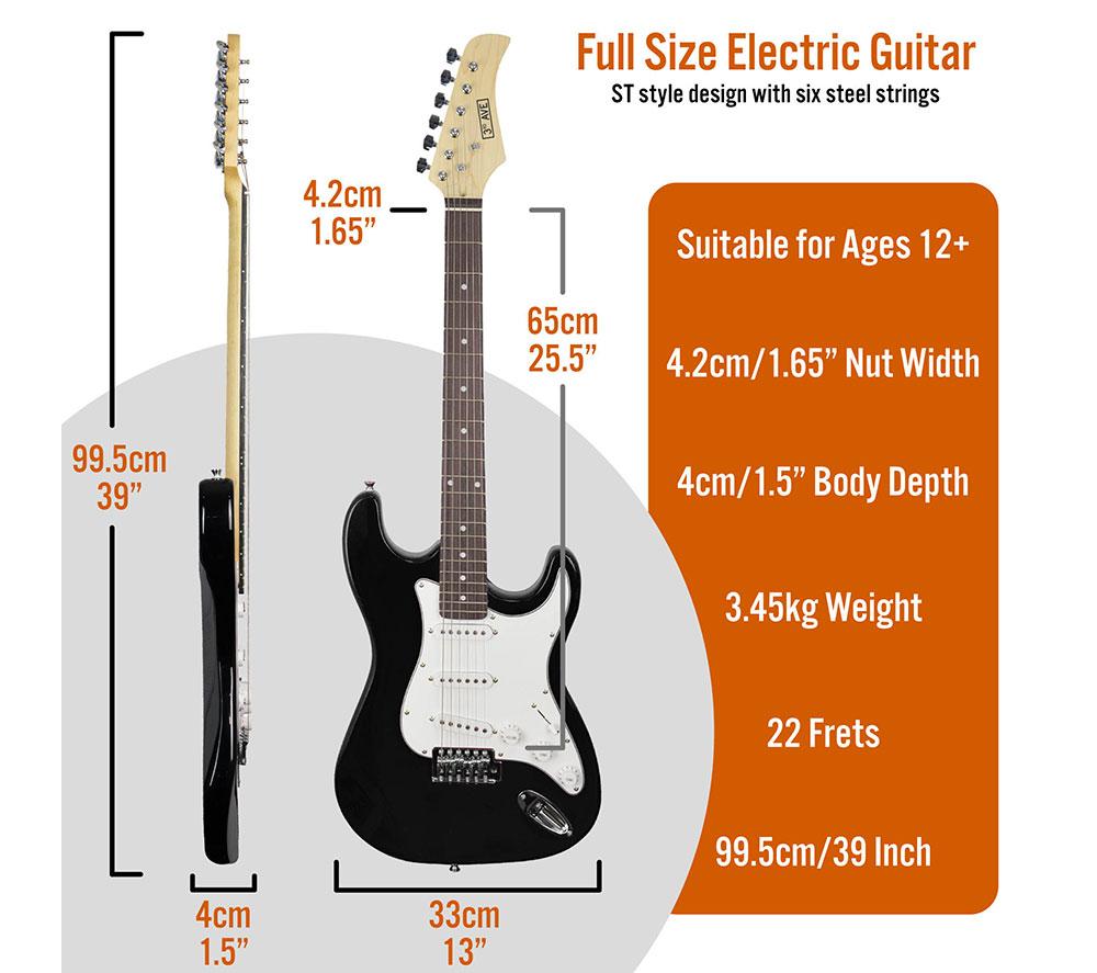 3RD AVENUE Full Size 4/4 Electric Guitar Bundle - Black image number 2 of 6