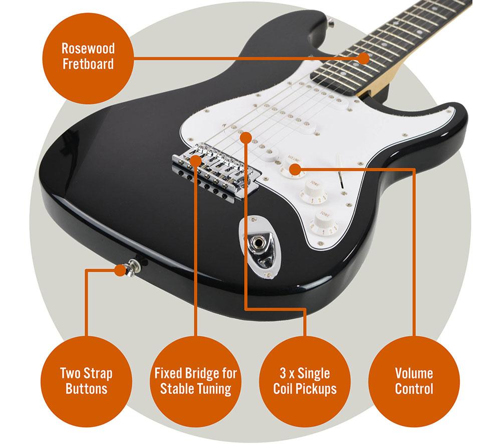 3RD AVENUE Full Size 4/4 Electric Guitar Bundle - Black image number 4 of 6