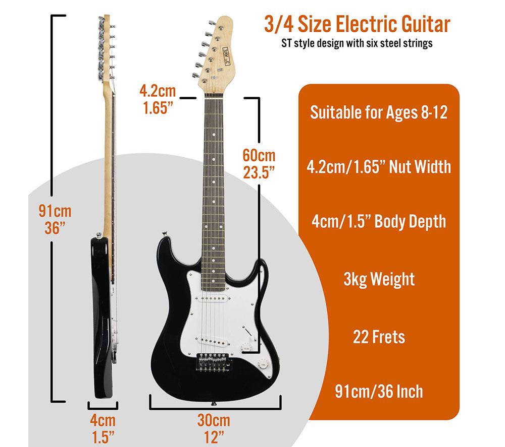 3RD AVENUE 3/4 Size Electric Guitar Bundle - Black image number 2 of 6