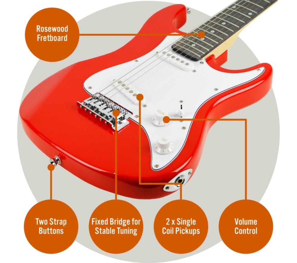 3RD AVENUE 3/4 Size Electric Guitar Bundle - Red image number 4 of 6
