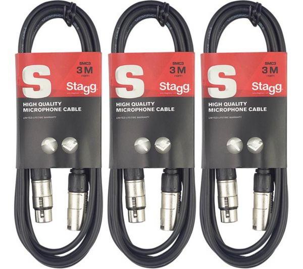 Stagg SMC3 CPP 3 m XLR to XLR Microphone Cable Purple 