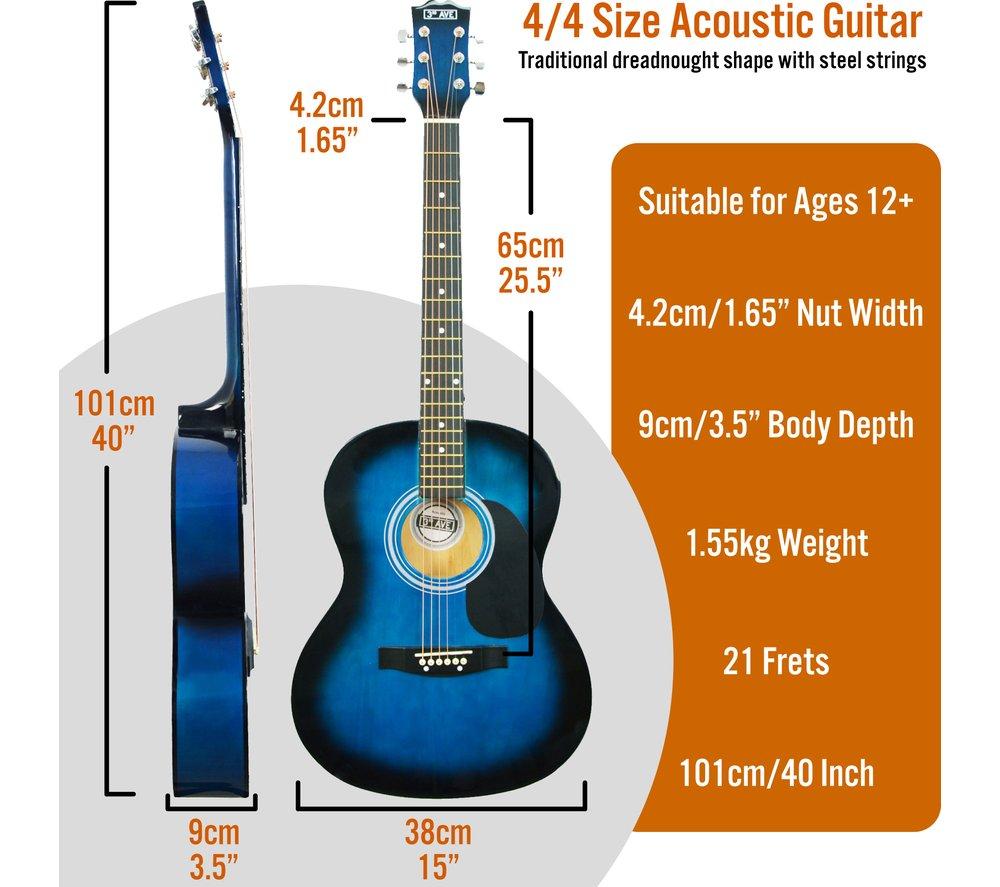 3RD AVENUE Full Size 4/4 Acoustic Guitar Bundle - Blue Burst image number 2 of 7