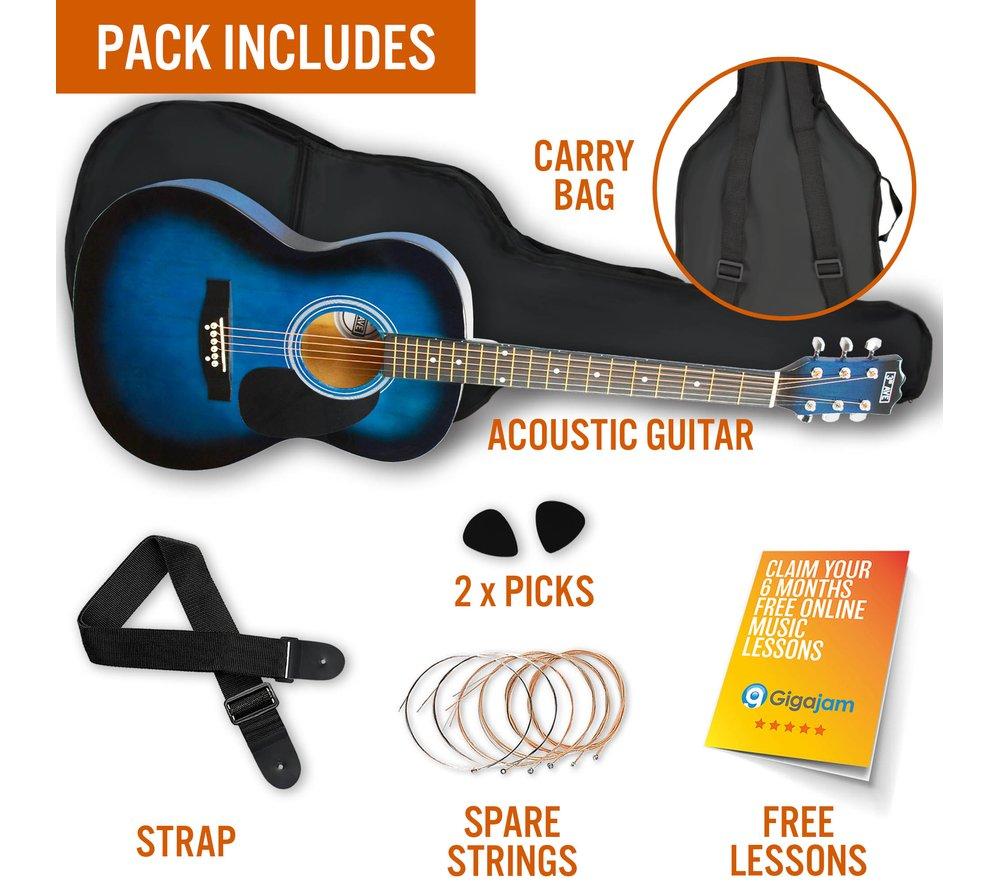 3RD AVENUE Full Size 4/4 Acoustic Guitar Bundle - Blue Burst image number 3 of 7